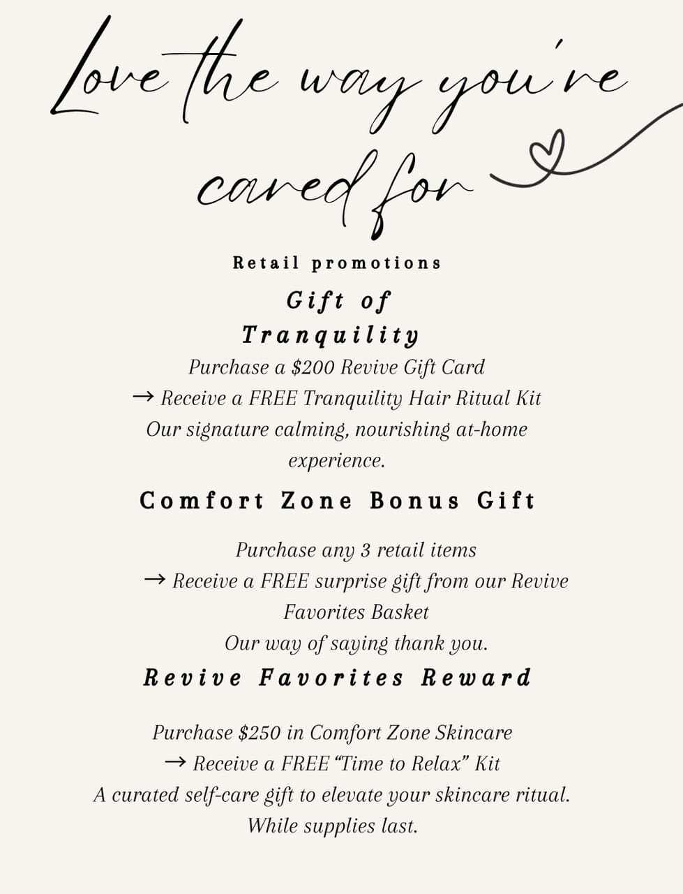 Retail offers: Gift cards, bonus gifts, and rewards with select purchases. Limited time offer.